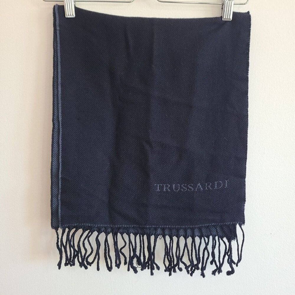 Trussardi Collection Scarf Navy  100% Wool